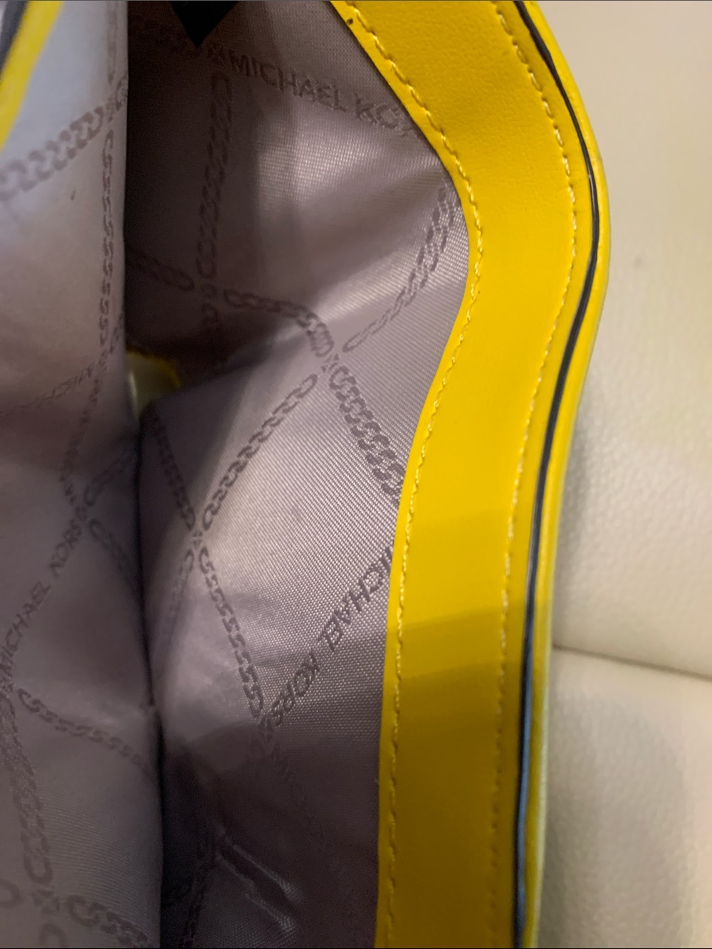 Michael Kors Bright Yellow Leather Buckle Compact Wallet - Picture 4 of 5